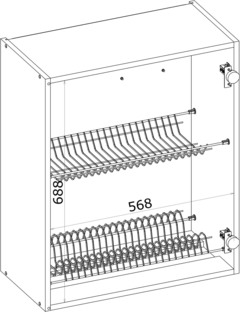 VENTO GC-60/82 carcass, upper cabinet with drainer craft oak
