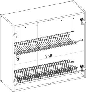 VENTO GC-80/82 carcass, upper cabinet with drainer craft oak
