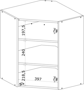 VENTO GN-60/72 carcass, upper corner cabinet white