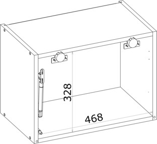VENTO GO-50/36 carcass, upper hood cabinet white