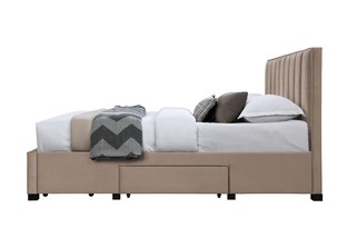 GRACE 160 bed with drawers, color: beige