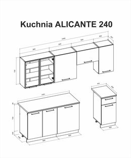 ALICANTE 240 kitchen set, beige, cremona oak