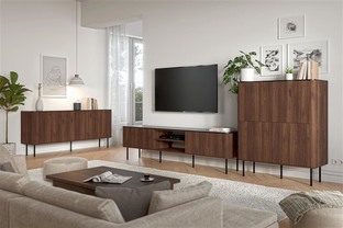SOLANO KM-2 chest warmia walnut / black marble