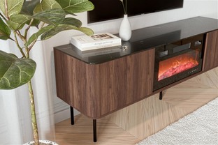 SOLANO RTV-1 RTV stand warmia walnut / black marble