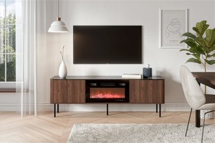SOLANO RTV-1 RTV stand warmia walnut / black marble