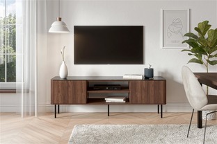 SOLANO RTV-1 RTV stand warmia walnut / black marble