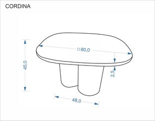 CORDINA c.table brown marble / brown