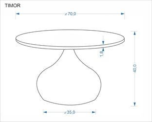 TIMOR c.table walnut / black