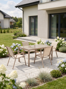 HOVER garden chair, beige / cappuccino