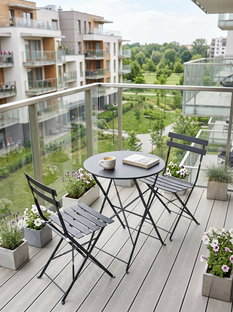 LIVORNO garden set (table+2 chairs), black