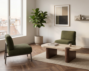 CANOA c.table travertine / walnut