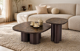 CORDINA c.table brown marble / brown