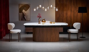 K605 chair, l.beige / walnut