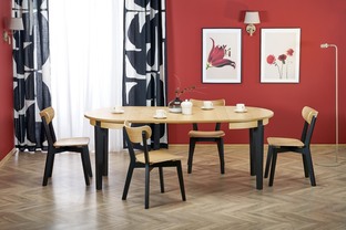 HAITI chair, black / natural oak