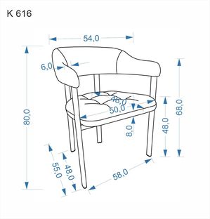 K616 krzesło beżowy / orzechowy