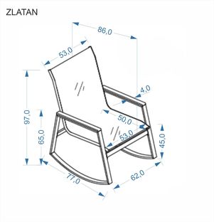 ZLATAN garden chair, color: d.grey / l.grey