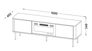 SOLANO RTV-1 RTV stand warmia walnut / black marble
