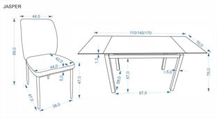 JASPER set table + 4 chairs