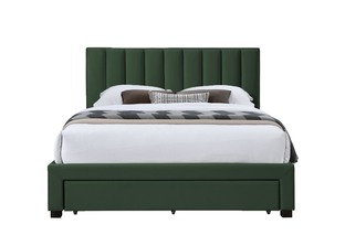 GRACE 140 bed with drawers, color: dark green