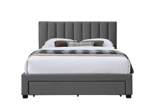 GRACE 140 bed with drawers, color: grey