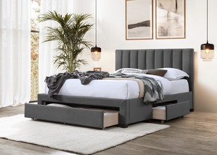 GRACE 140 bed with drawers, color: grey