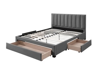 GRACE 140 bed with drawers, color: grey