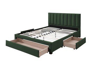 Zdjęcie do “GRACE bed with drawers, color: dark green”.