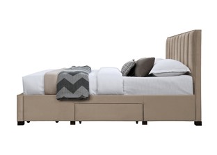 GRACE 140 bed with drawers, color: beige