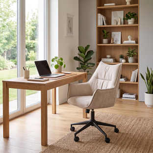 CLIO swivel armchair, beige