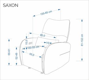 SAXON electric recliner with rocking, beige