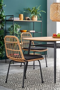 JACKSON table, color: top - golden oak, legs - black