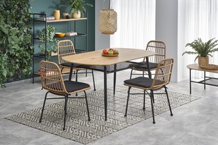 JACKSON table, color: top - golden oak, legs - black