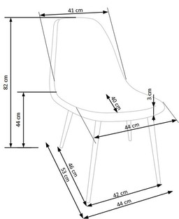 K220 krzesło tapicerka - popiel, nogi - dąb miodowy (1p=4szt)
