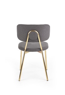 K362 krzesło, tapicerka -  ciemny popiel, nogi - złoty (1p=2szt)