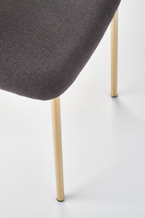 K362 krzesło, tapicerka -  ciemny popiel, nogi - złoty (1p=2szt)