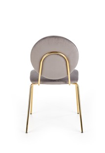 K363 krzesło, tapicerka -  popielaty, nogi - złoty (1p=2szt)