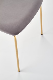 K363 krzesło, tapicerka -  popielaty, nogi - złoty (1p=2szt)