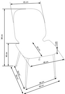 K381 chair, color: grey