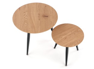 MENTONA 2, set of two coffee tables, color: golden oak / black