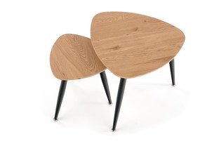 NICEA 2, set of two coffee tables, color: golden oak / black