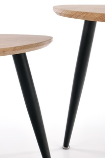 NICEA 2, set of two coffee tables, color: golden oak / black