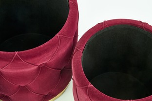 POLLY set of two stools, color: dark red