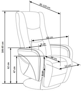 PULSAR recliner z funkcją masażu czarny
