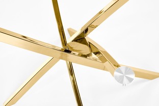 RAYMOND table, color: glass - transparent, legs - gold