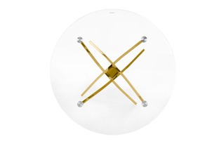RAYMOND table, color: glass - transparent, legs - gold