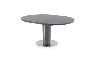 RICARDO extension table, color: top - grey marble, legs - dark grey