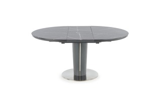 RICARDO extension table, color: top - grey marble, legs - dark grey