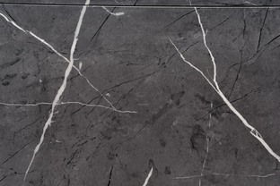 RICARDO extension table, color: top - grey marble, legs - dark grey