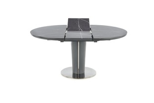 RICARDO extension table, color: top - grey marble, legs - dark grey