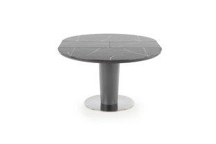 RICARDO extension table, color: top - grey marble, legs - dark grey